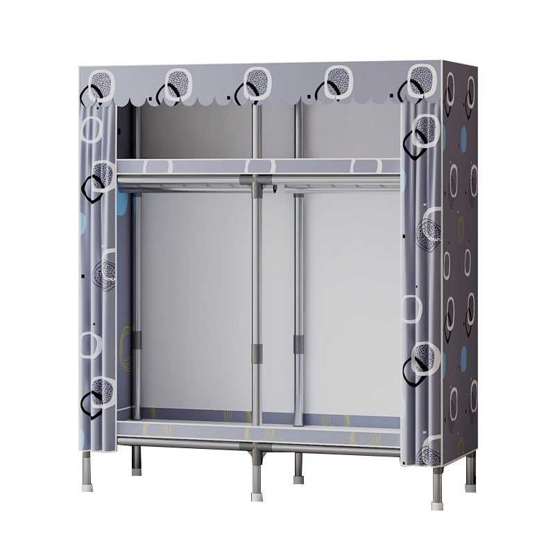 Metal Wardrobe Armoire with Shelves Contemporary Wardrobe Closet