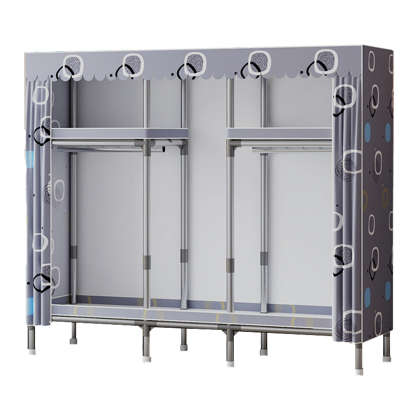 Metal Wardrobe Armoire with Shelves Contemporary Wardrobe Closet