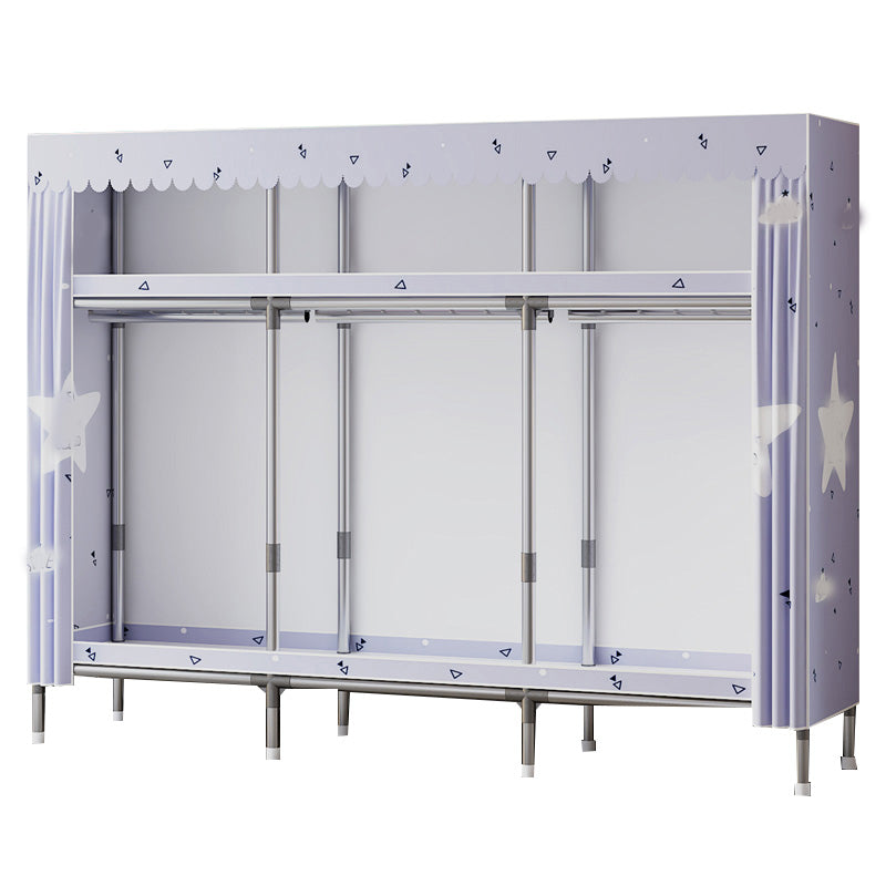 Metal Wardrobe Armoire with Shelves Contemporary Wardrobe Closet