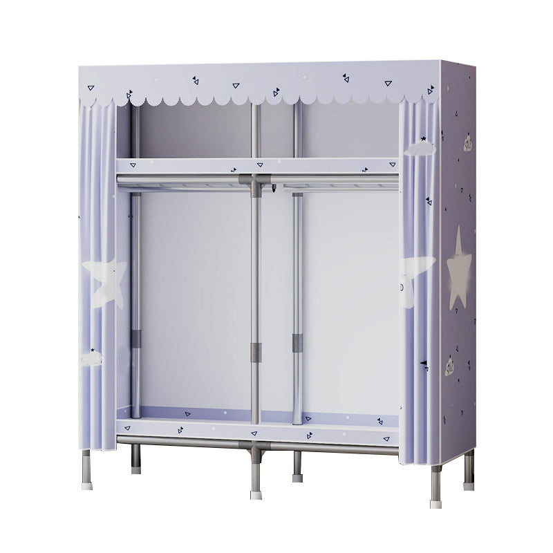 Metal Wardrobe Armoire with Shelves Contemporary Wardrobe Closet