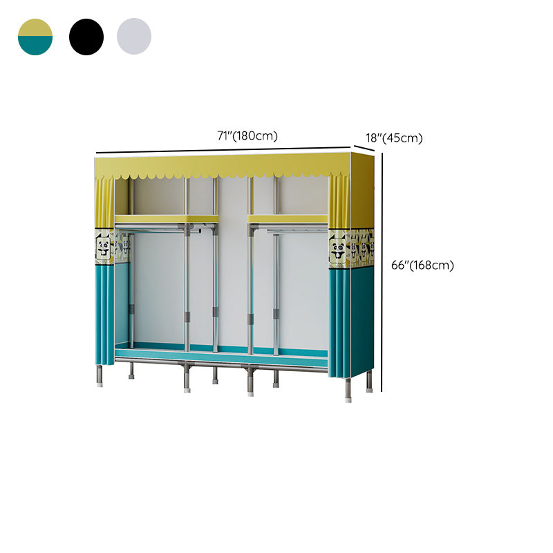 Metal Wardrobe Armoire with Shelves Contemporary Wardrobe Closet