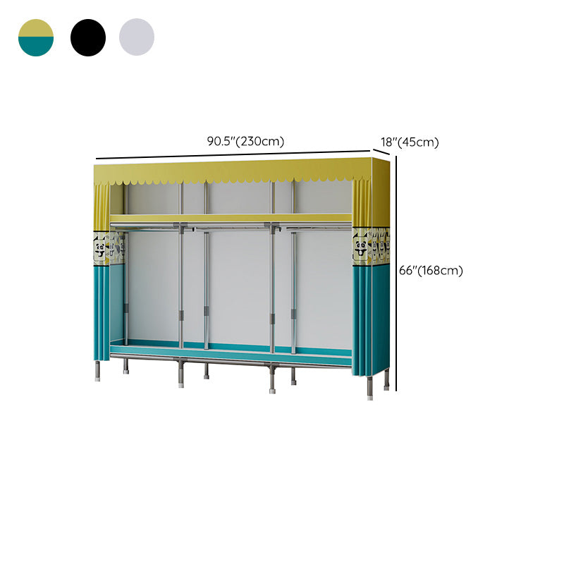 Metal Wardrobe Armoire with Shelves Contemporary Wardrobe Closet