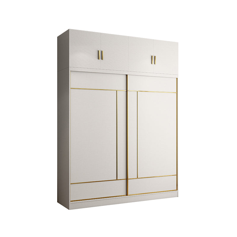 White Colour Wooden Wardrobe Cloth Rod Included Wardrobe Closet for Home