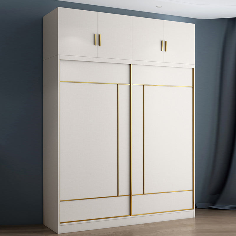 White Colour Wooden Wardrobe Cloth Rod Included Wardrobe Closet for Home