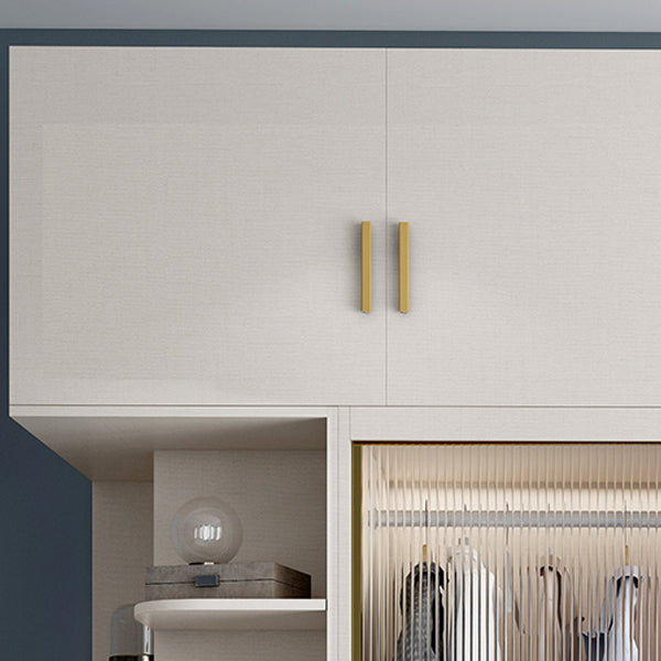 White Colour Wooden Wardrobe Cloth Rod Included Wardrobe Closet for Home