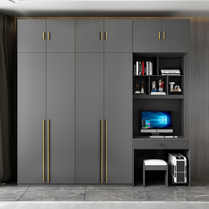 Black Colour Wooden Wardrobe Soft Close Drawer Wardrobe Closet for Home