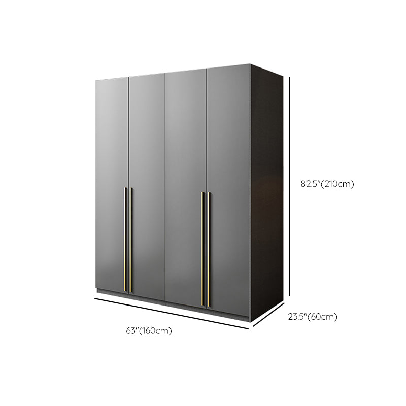 Black Colour Wooden Wardrobe Soft Close Drawer Wardrobe Closet for Home