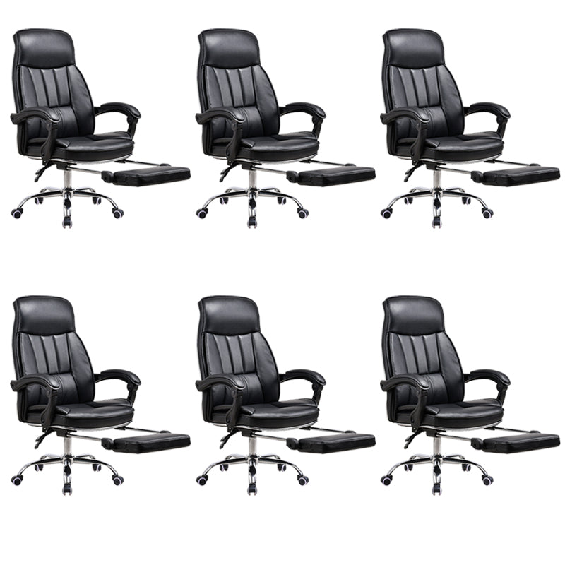 Modern Pillow Included Chair High-Back Leather Desk Chair with Wheels