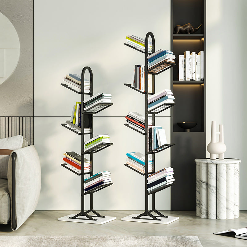 Contemporary Etagere Bookcase Open Back Metal Bookshelf with Shelves
