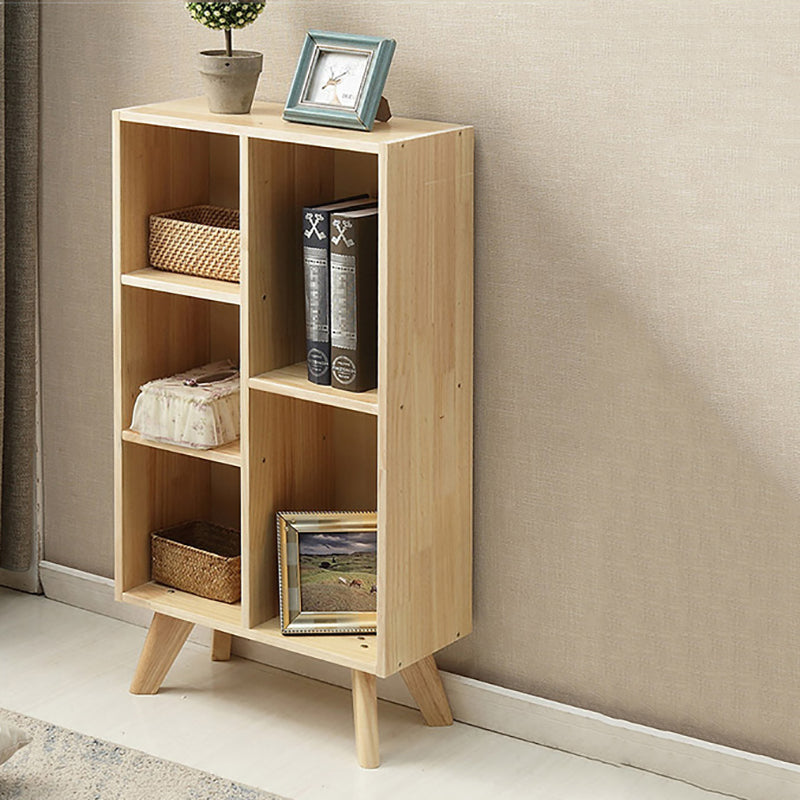 Modern Wooden Bookcase Standard Closed Back Bookshelf with Shelves