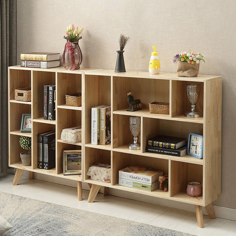 Modern Wooden Bookcase Standard Closed Back Bookshelf with Shelves