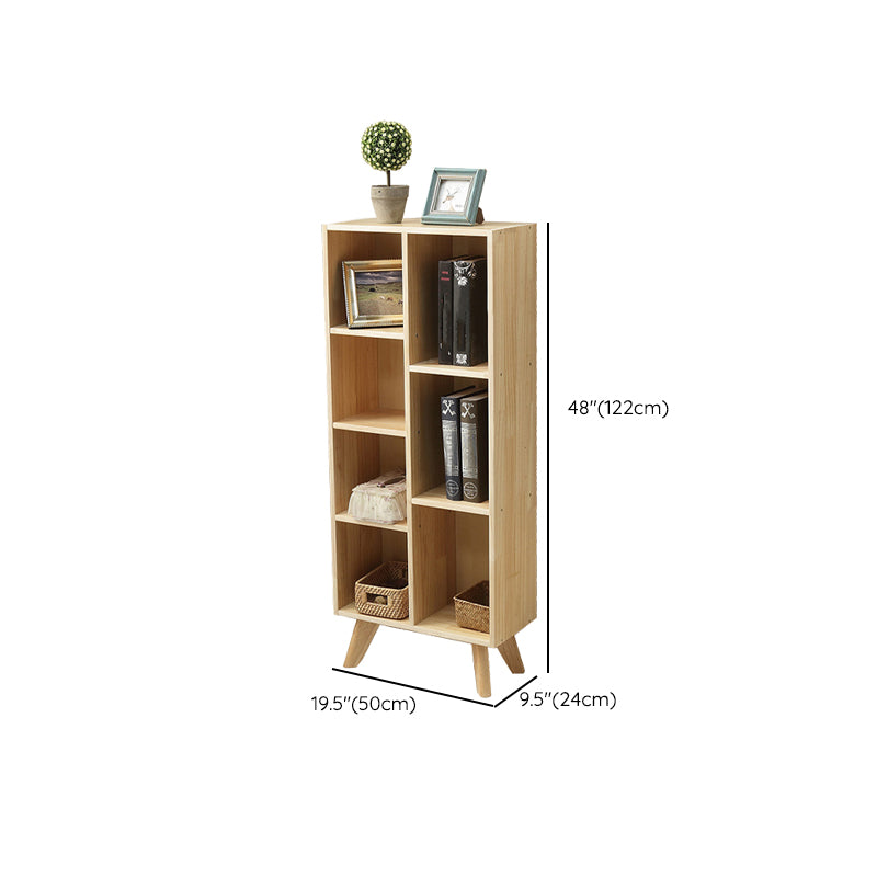 Modern Wooden Bookcase Standard Closed Back Bookshelf with Shelves