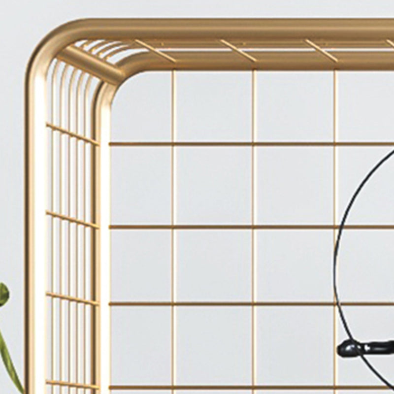 11.81" W Glam Antique Finish Shelf Bookcase Metal Book Shelf with Rectangular Shelves