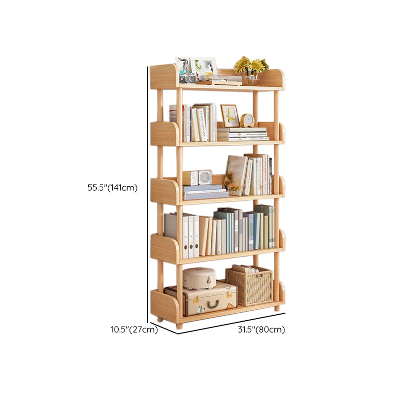 Contemporary Engineered Wood Bookcase Standard Open Back Bookshelf with Shelves