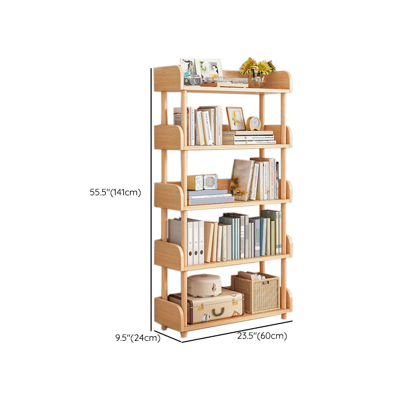Contemporary Engineered Wood Bookcase Standard Open Back Bookshelf with Shelves