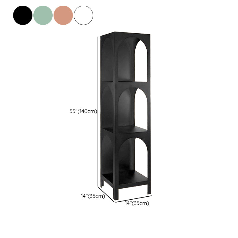 13.78" W Scandinavian Antique Finish Shelf Bookcase Metal Book Shelf with Shelves