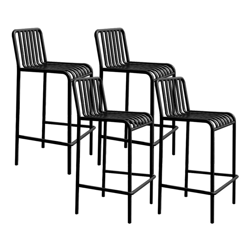 Industrial Armless Bar Stools Metal Dining Stool with Footrest