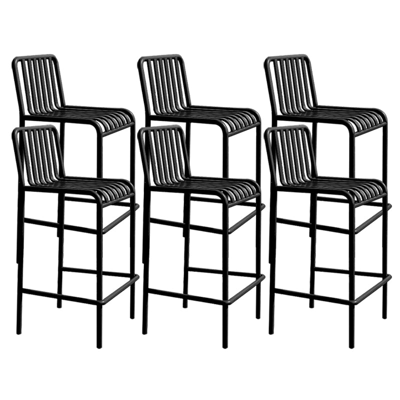 Industrial Armless Bar Stools Metal Dining Stool with Footrest