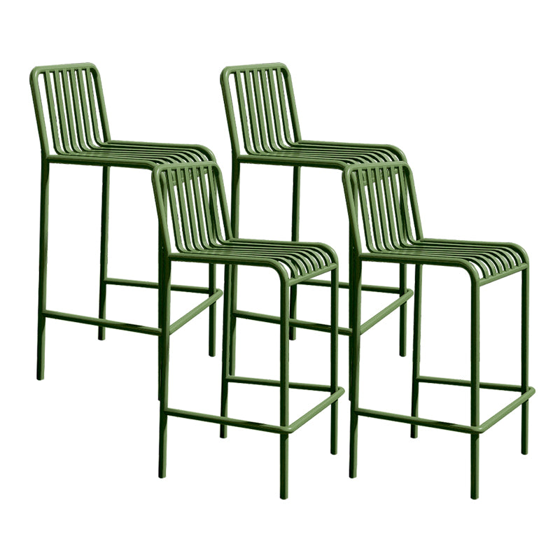 Industrial Armless Bar Stools Metal Dining Stool with Footrest