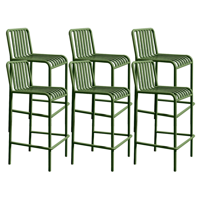 Industrial Armless Bar Stools Metal Dining Stool with Footrest