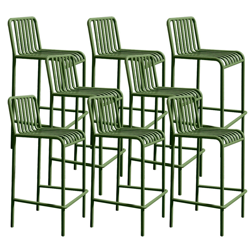 Industrial Armless Bar Stools Metal Dining Stool with Footrest