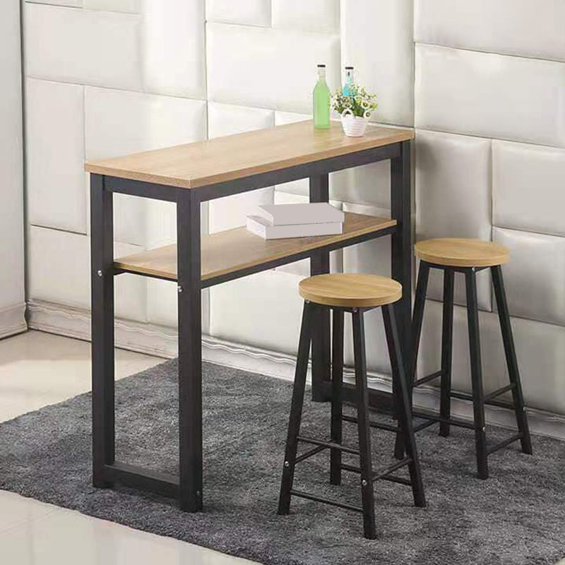 Rectangle Bar Table Contemporary Trestle Pub Table for Indoor and Breakroom