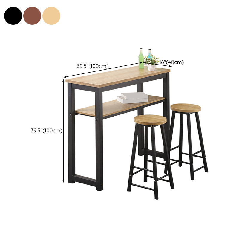 Rectangle Bar Table Contemporary Trestle Pub Table for Indoor and Breakroom