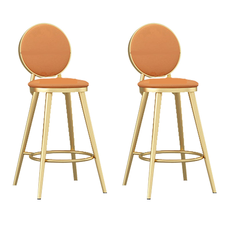 Leather Bar Stool Backrest Counter Stool for Bristol with Gold Frame