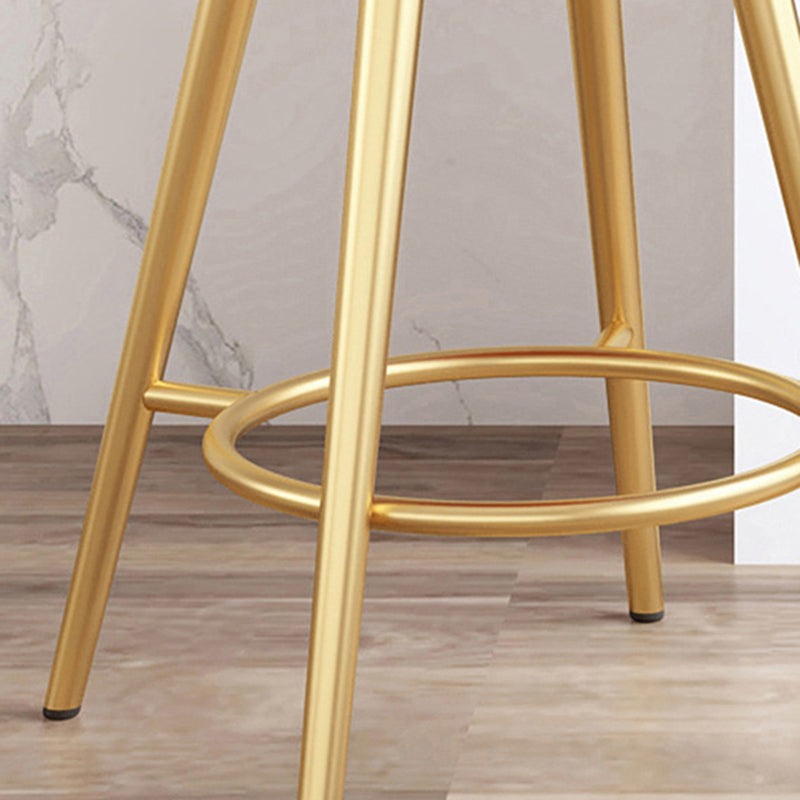 Leather Bar Stool Backrest Counter Stool for Bristol with Gold Frame