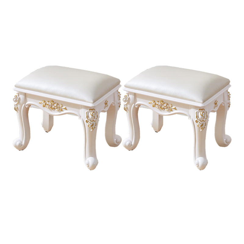 PU Leather Ottoman Pure Color Carving Water Resistant Glam Standard Ottoman