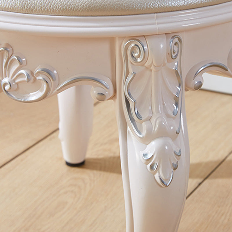 PU Leather Ottoman Pure Color Carving Water Resistant Glam Standard Ottoman