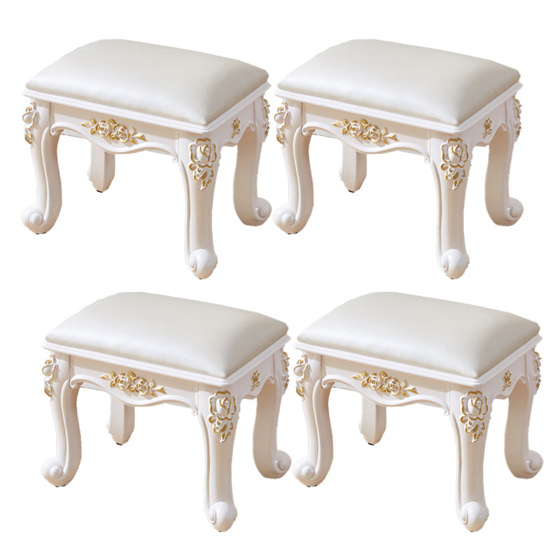 PU Leather Ottoman Pure Color Carving Water Resistant Glam Standard Ottoman