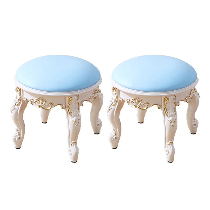 PU Leather Ottoman Pure Color Carving Water Resistant Glam Standard Ottoman