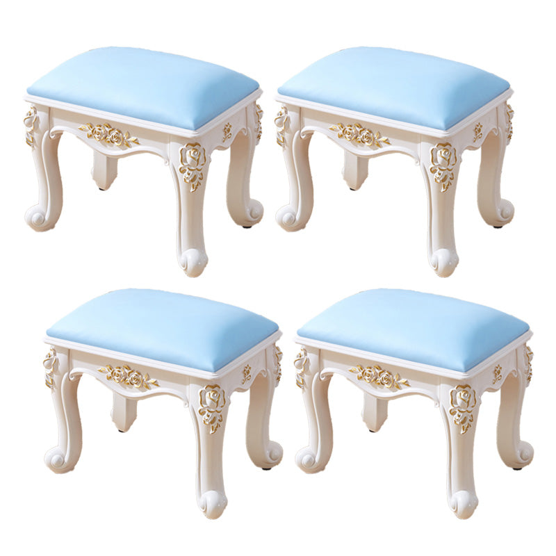 PU Leather Ottoman Pure Color Carving Water Resistant Glam Standard Ottoman