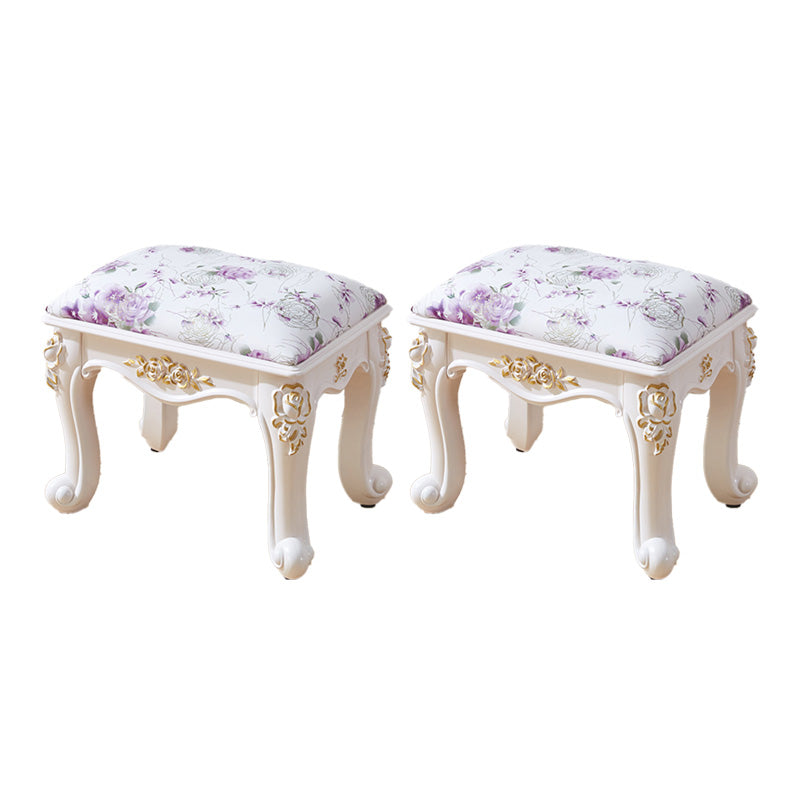 PU Leather Ottoman Pure Color Carving Water Resistant Glam Standard Ottoman