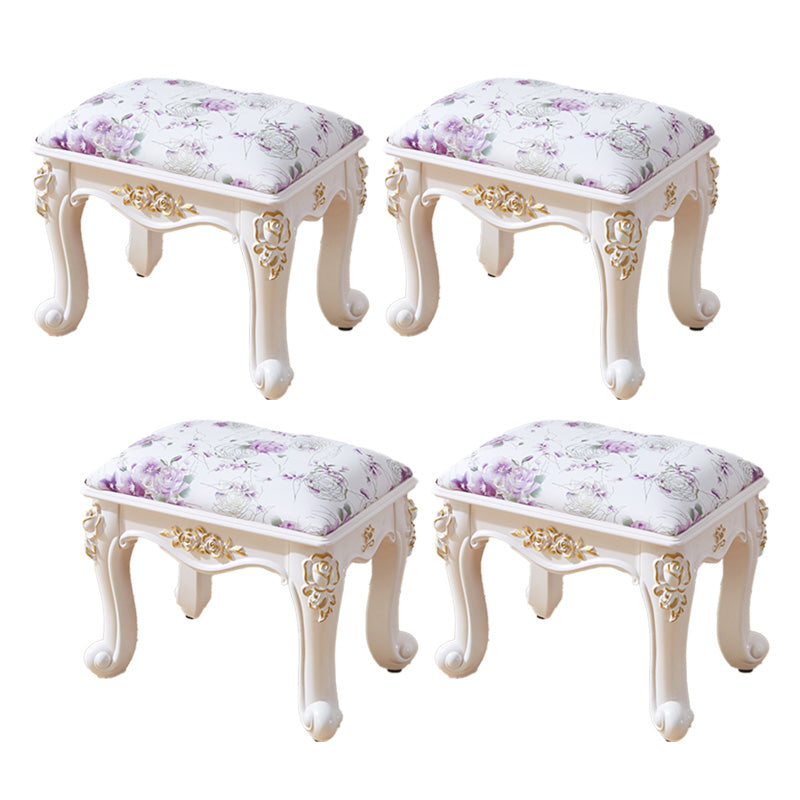 PU Leather Ottoman Pure Color Carving Water Resistant Glam Standard Ottoman