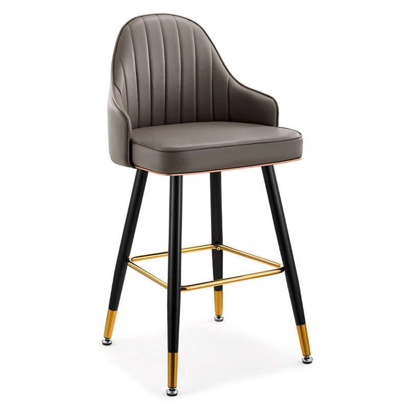 Upholstered Bar Stool Glam Backrest Counter Stool for Bristol