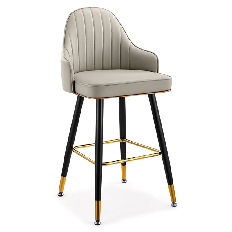 Upholstered Bar Stool Glam Backrest Counter Stool for Bristol