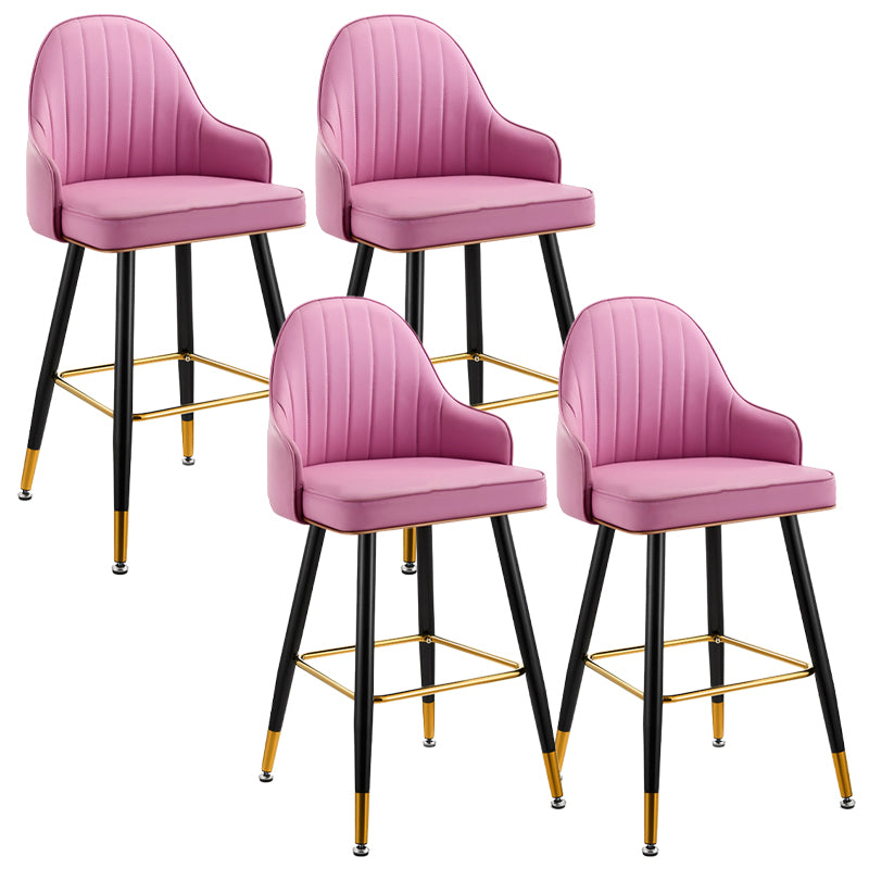 Upholstered Bar Stool Glam Backrest Counter Stool for Bristol