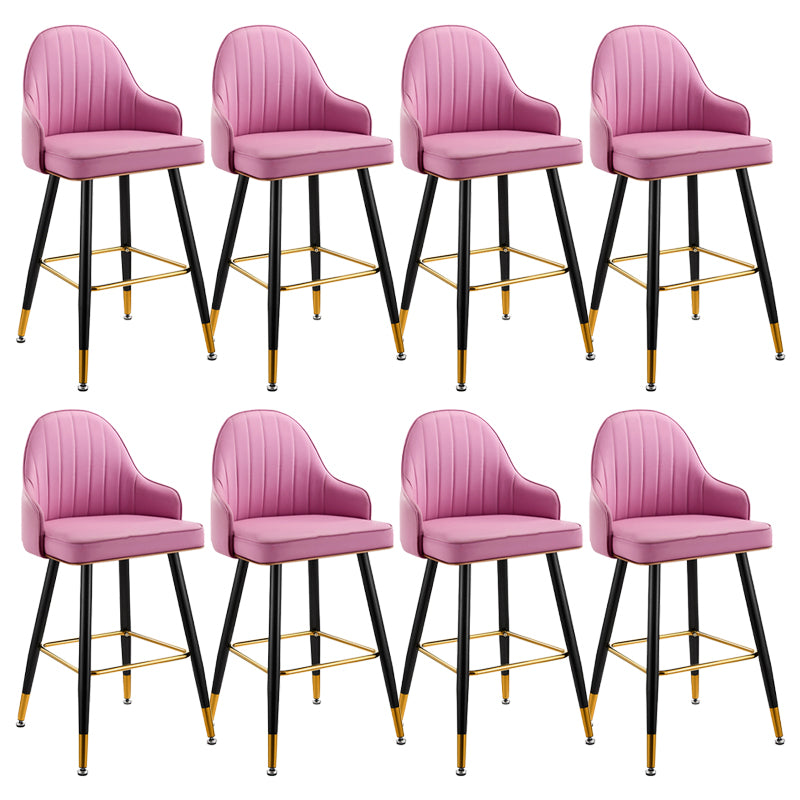 Upholstered Bar Stool Glam Backrest Counter Stool for Bristol