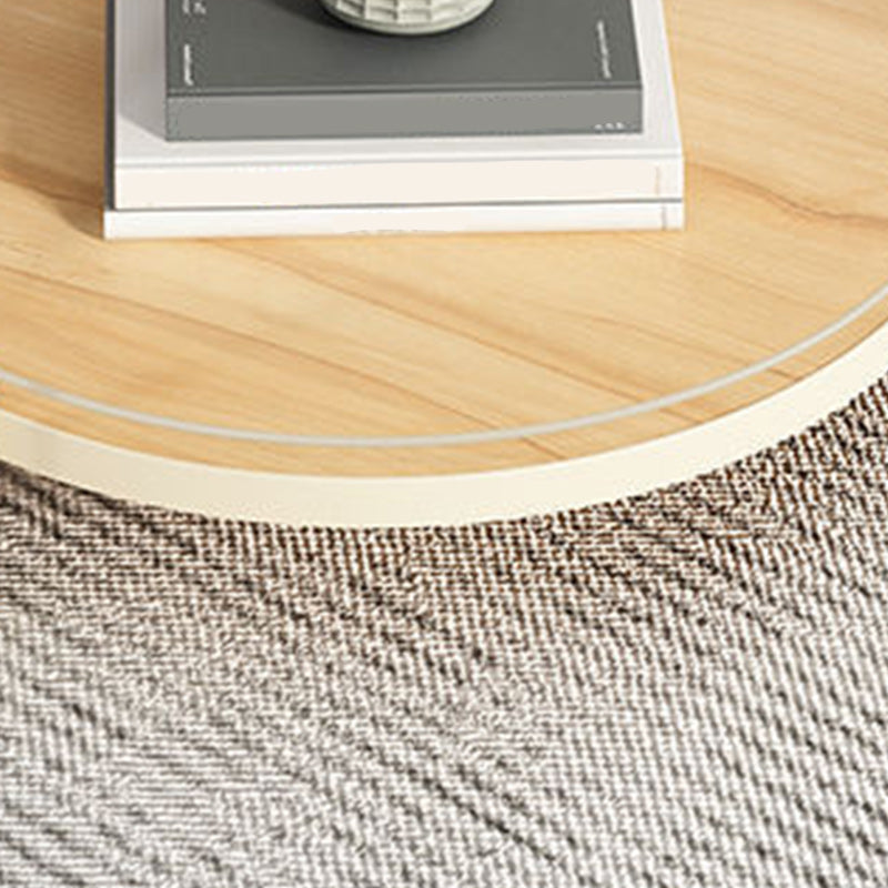 Glass Round Coffee Table 3 Legs Base Type Cocktail Table with Storage