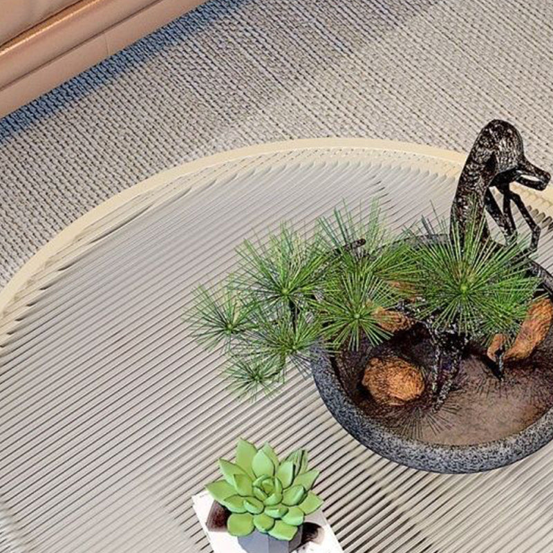 Glass Round Coffee Table 4 Legs Base Type Nesting Cocktail Table
