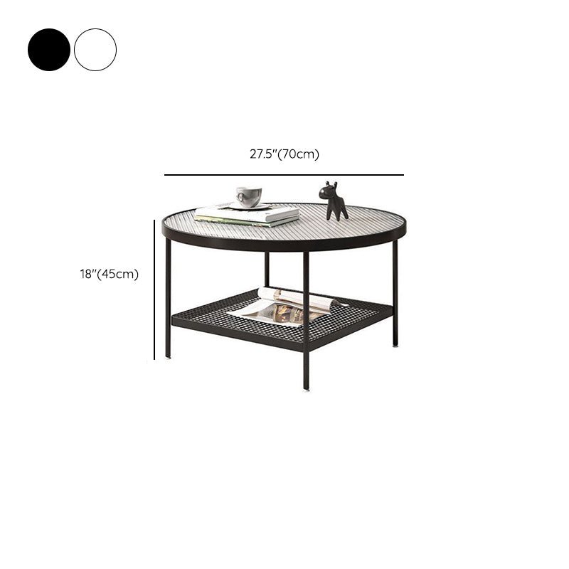 Glass Round Coffee Table 4 Legs Base Type Nesting Cocktail Table