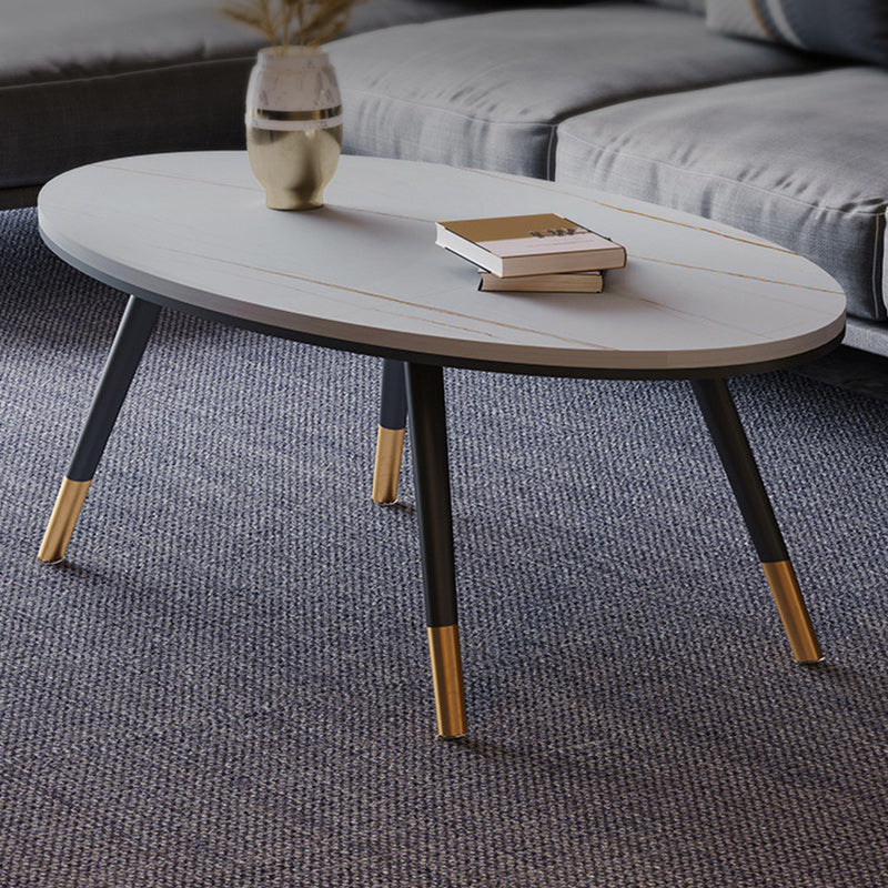 Slate Oval Coffee Table 4 Legs Base Type Single Cocktail Table