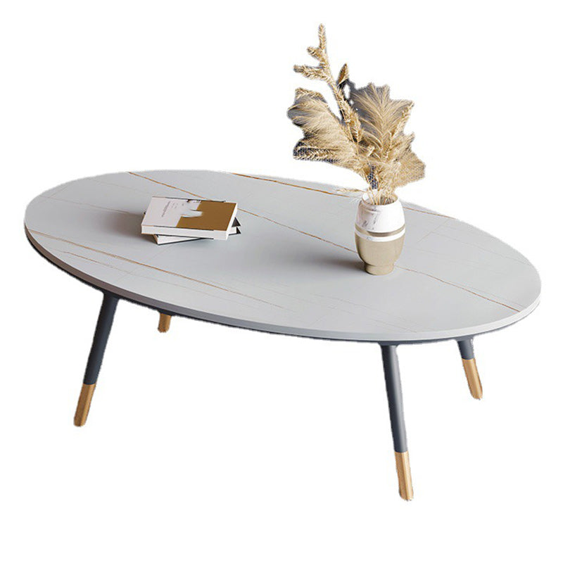 Slate Oval Coffee Table 4 Legs Base Type Single Cocktail Table
