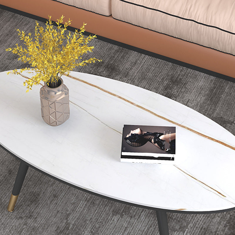 Slate Oval Coffee Table 4 Legs Base Type Single Cocktail Table
