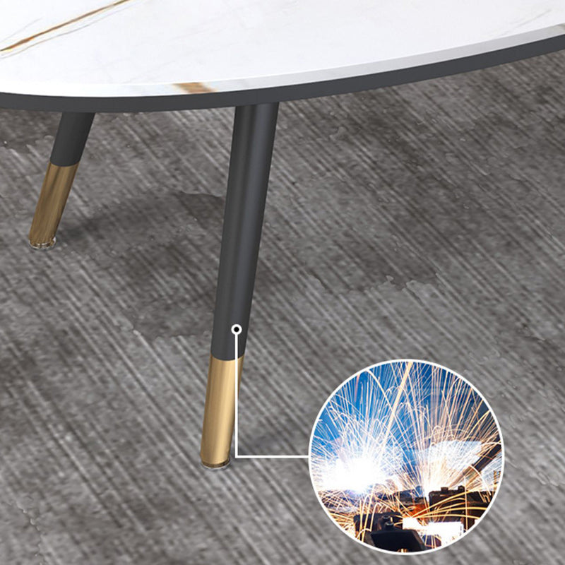Slate Oval Coffee Table 4 Legs Base Type Single Cocktail Table