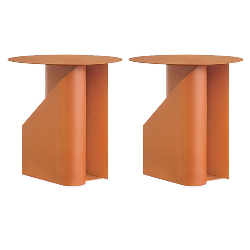 Contemporary Round End Table 18.5" Tall Metal Pedestal Side Table