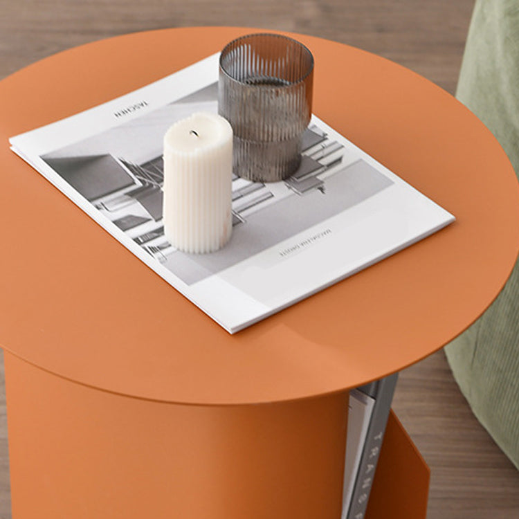 Contemporary Round End Table 18.5" Tall Metal Pedestal Side Table