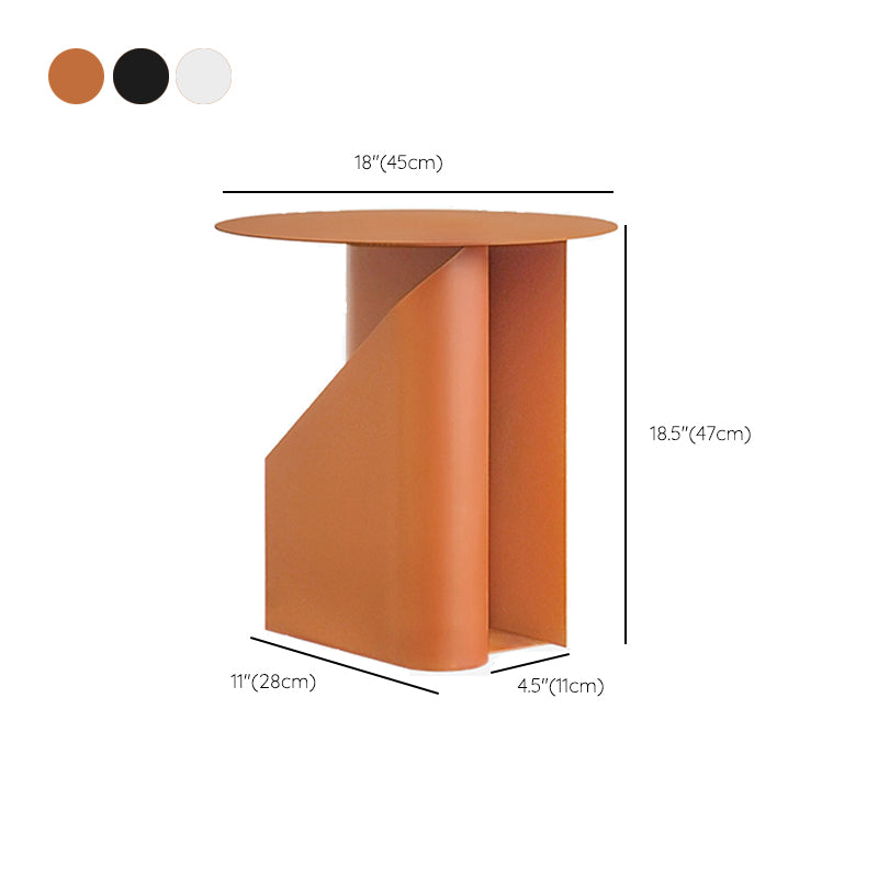 Contemporary Round End Table 18.5" Tall Metal Pedestal Side Table